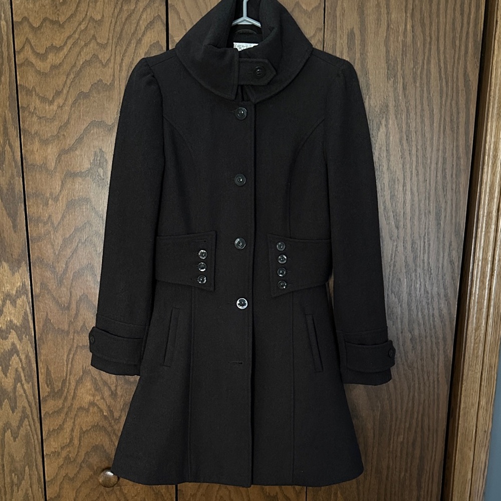 NWOT LADIES S RD style charcoal wool blend coat
